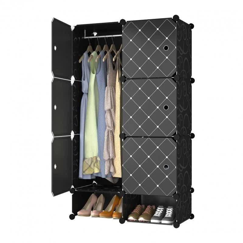 Шафа для одягу та взуття пластикова на 6 полиць 75х37х127 см (10001)