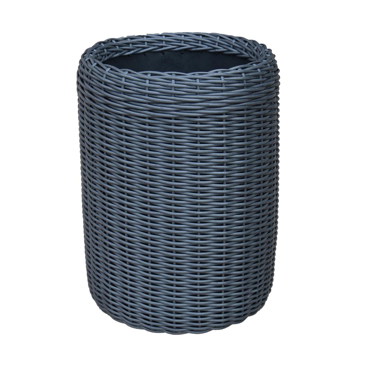 Кашпо для квітів та рослин з штучного ротангу/ручної роботи 20 л Графітовий (24787160)