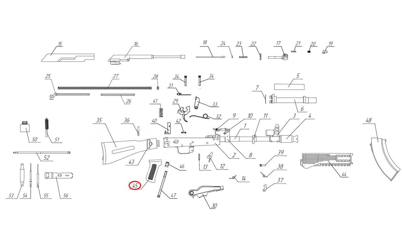 Пистолетная рукоятка АК Черный (1747167357) - фото 5 Пистолетная рукоятка АК Черный (1747167357) - фото 5