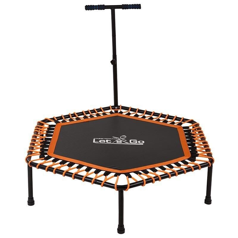 Фитнес батут Let'sGo с ручкой 50" 127 см Черный/Оранжевый