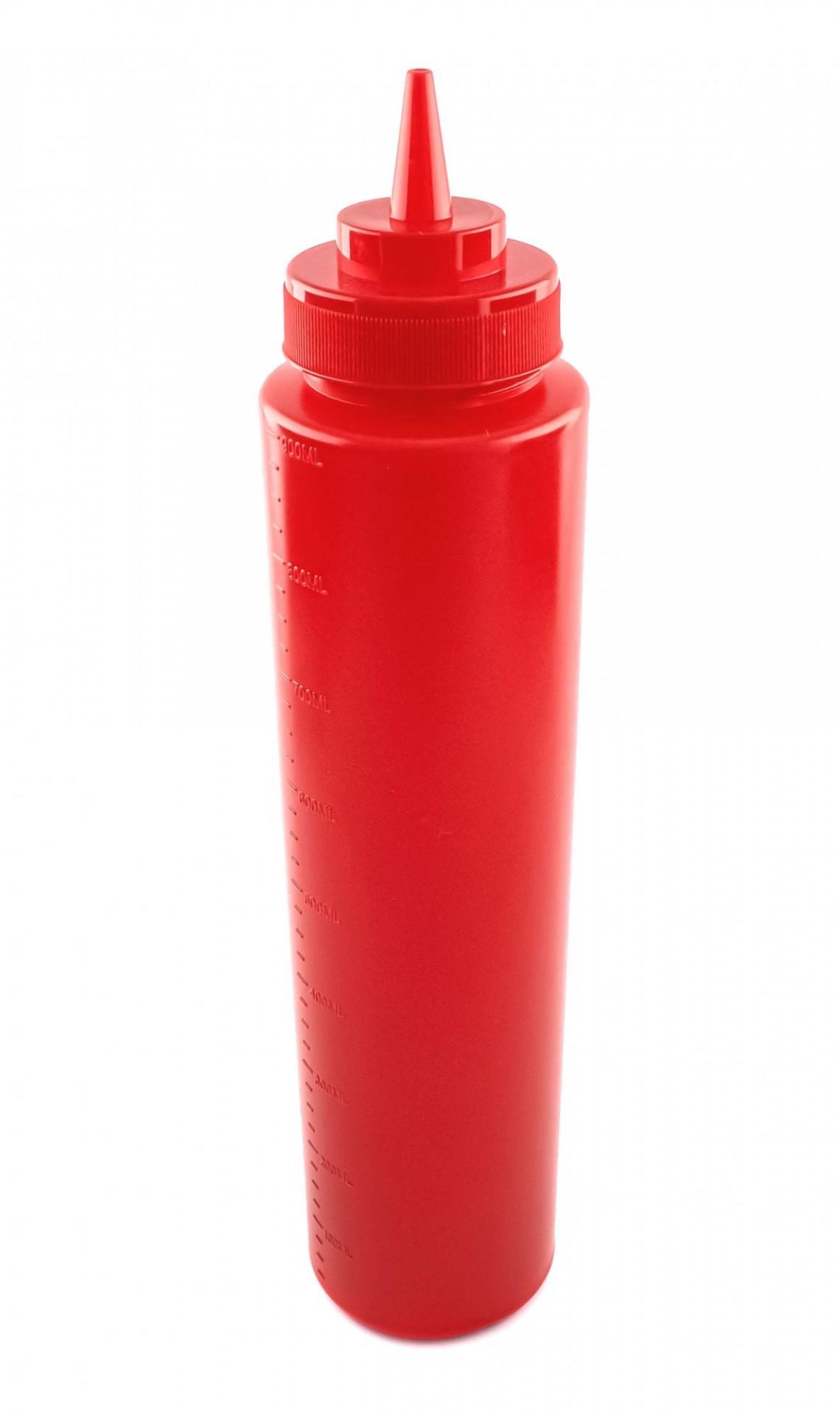 Бутылка для соусов с мерной шкалой 950 мл d 7,5х29 см Красный (51483)