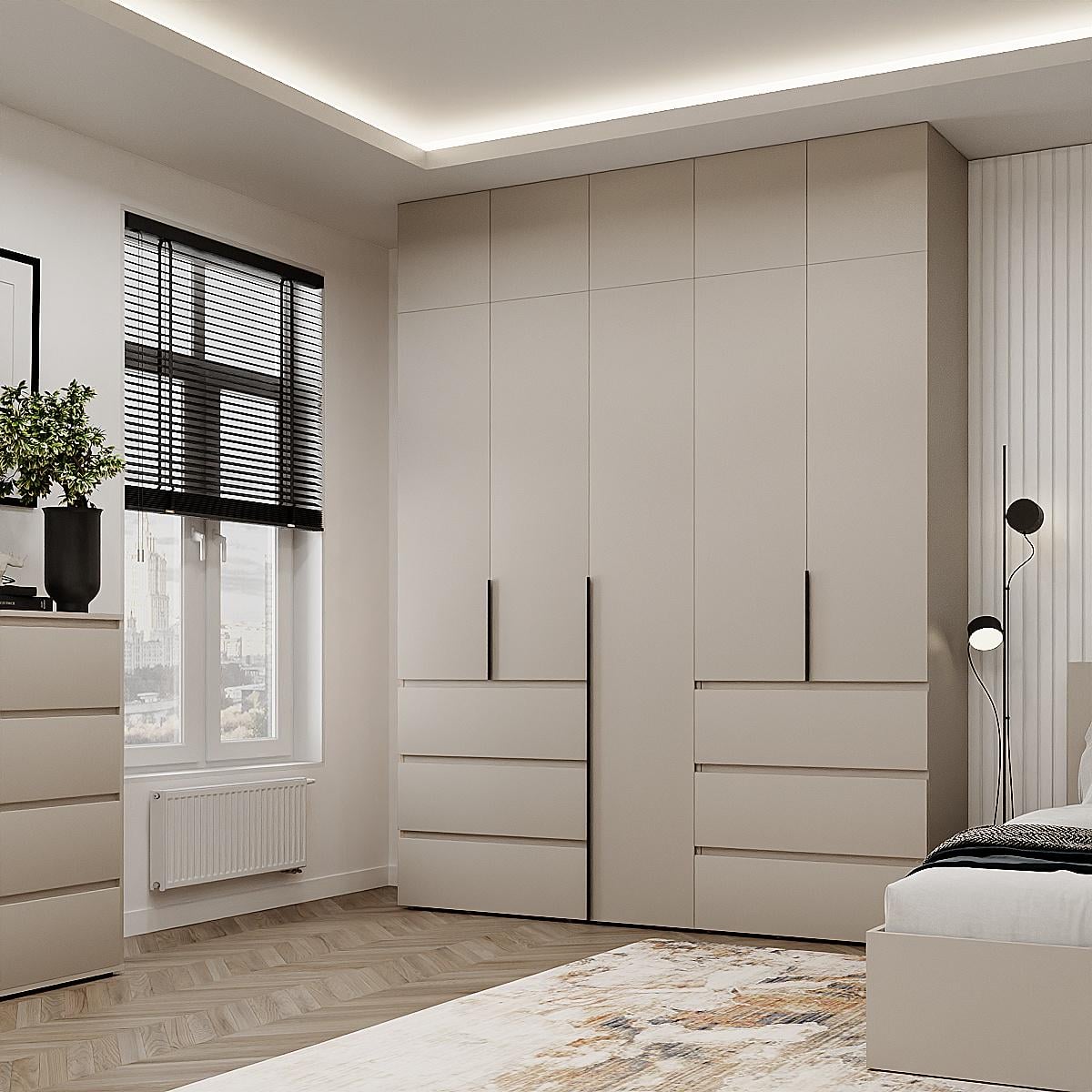 Шкаф распашной комбинированый №3 Light с антресолью 2000x500x2600 Кашемир (GAA2LTK0314000000)