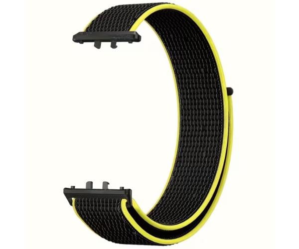 Ремешок Epik Nylon для смарт-часов Samsung Galaxy Fit3 Черный с желтым (49704)