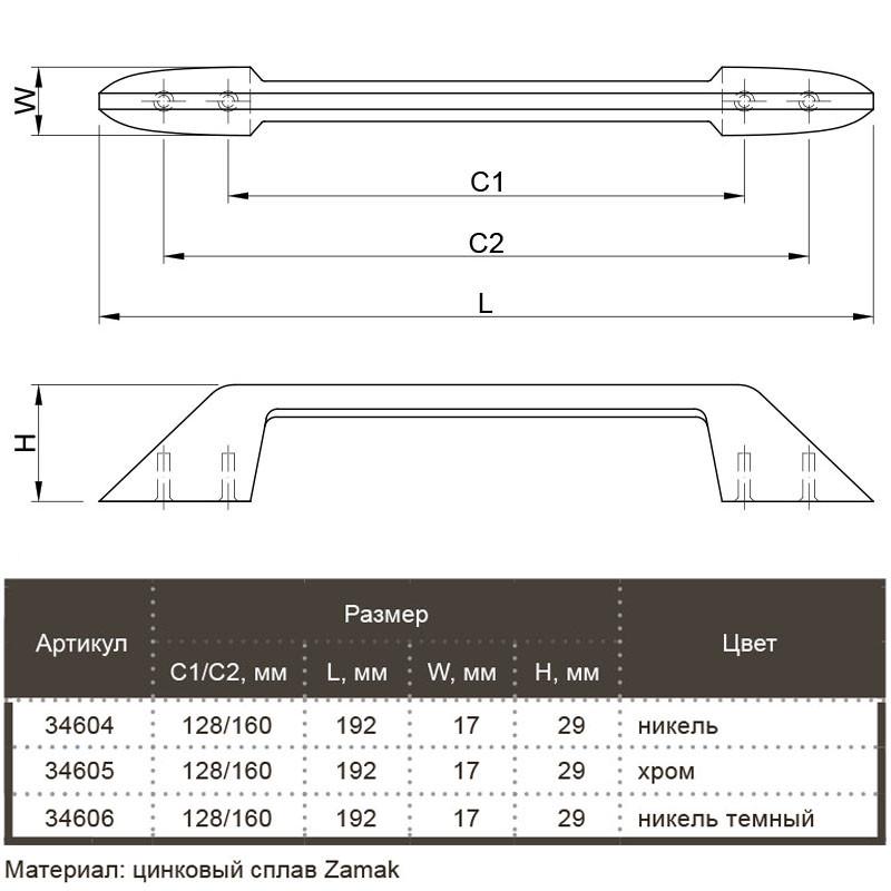 Мебельная ручка Bosetti Marella M 15186.160 Никель (34604) - фото 4 Мебельная ручка Bosetti Marella M 15186.160 Никель (34604) - фото 4