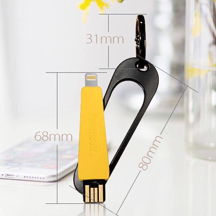 Кабель Remax RC-024i USB Lightning Portable 7 см Жовтий (2000700000810) - фото 3