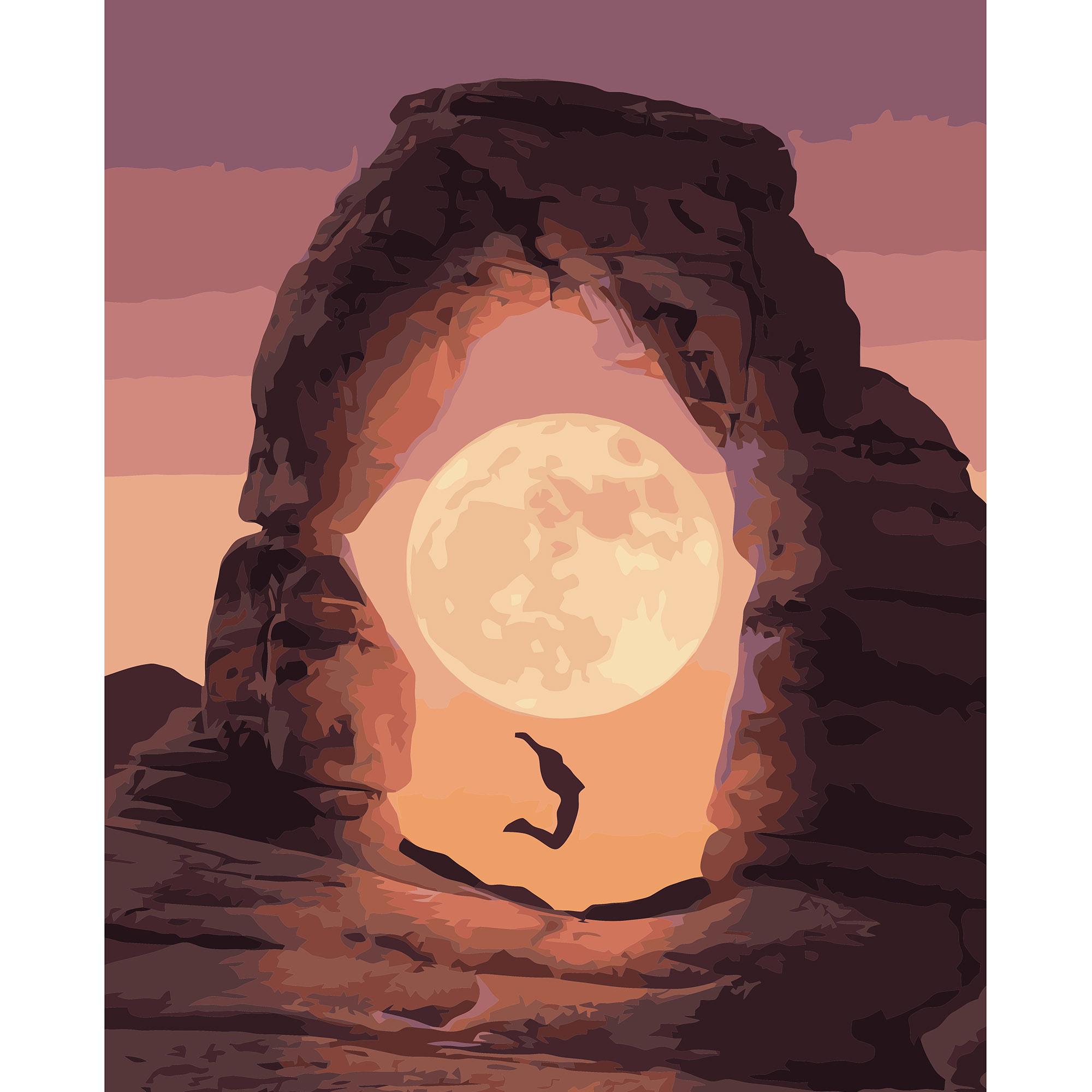 Картина по номерам Strateg Розовое полнолуние 40x50 см (VA-3226)