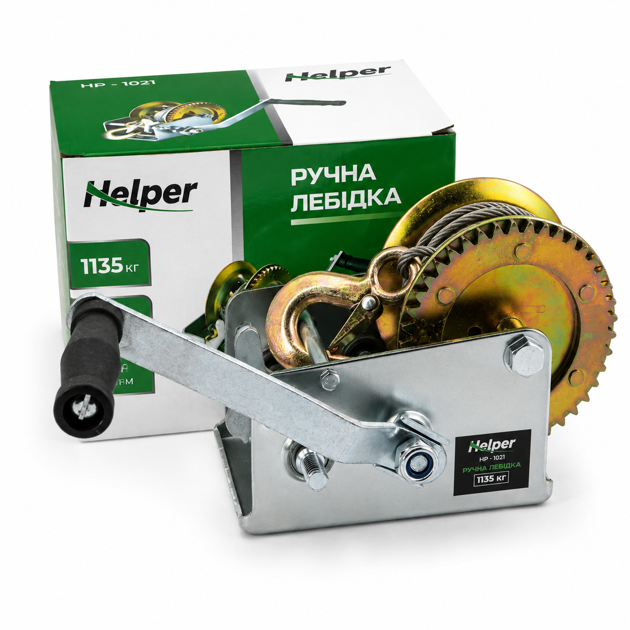 Лебедка ручная барабанная Helper HP-1021 2500LBS 1135 кг
