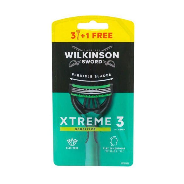 Бритви одноразові для гоління чоловічі Wilkinson Xtreme Sensitive 3 леза 3+1 шт. (13350344)