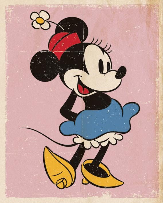 Постер плакат Минни Маус Ретро/Minnie Mouse Retro 40x50 см