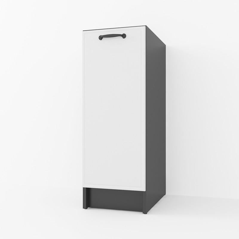 Тумба МДФ на кухню без столешницы 30 см Черный/Белый (K-57)