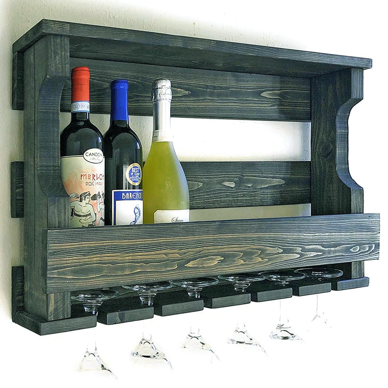 Полка для вина настенная из дерева Мацумото Морион (ПНК-001111)