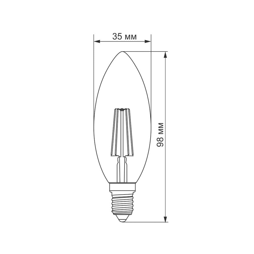 Лампа світлодіодна TITANUM Filament C37 4 W E14 4100 K TLFC3704144 (25523) - фото 3