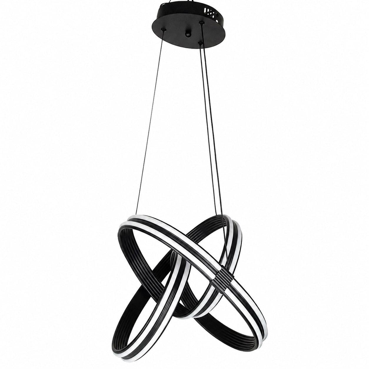 Люстра LED кольца с пультом Sneha 168W с регулировкой яркости и высоты 50-100 см. Черный (995480)
