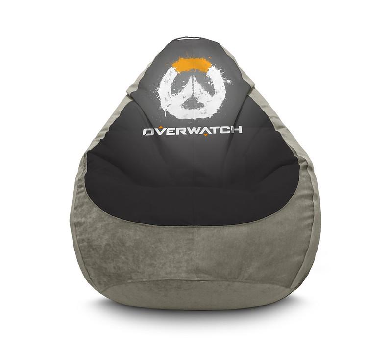 Крісло мішок iPuff Overwatch Logo Флок XXXL 100х135 см Сірий