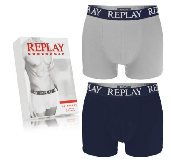 Трусы-боксеры мужские анатомические Replay 2 шт. L Темно-Синий/Серый - фото 2 Трусы-боксеры мужские анатомические Replay 2 шт. L Темно-Синий/Серый - фото 2