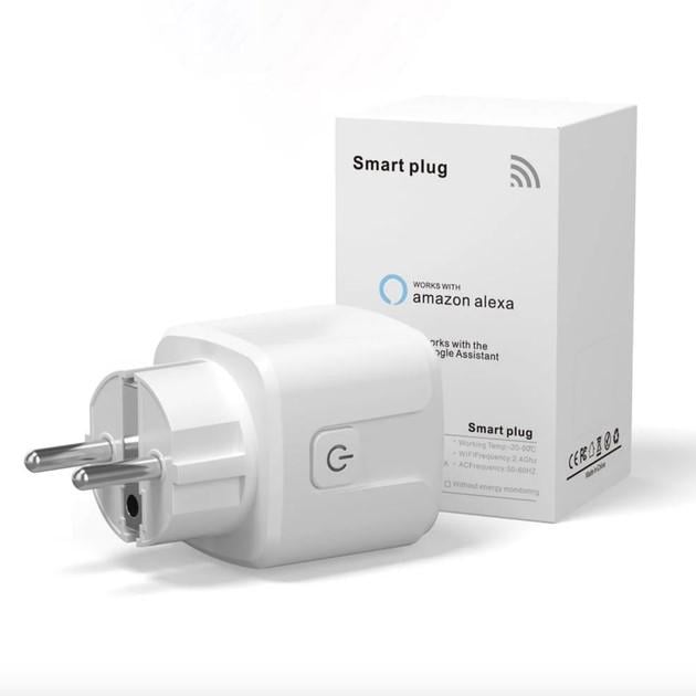 Розумна розетка Tuya Smart Life 16А лічильником електроенергії Білий (2612939336)