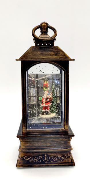 Світильник новорічний різдвяний Санта з ялинкою музичний 2 режими USB 3xАА 21x9 см (917)