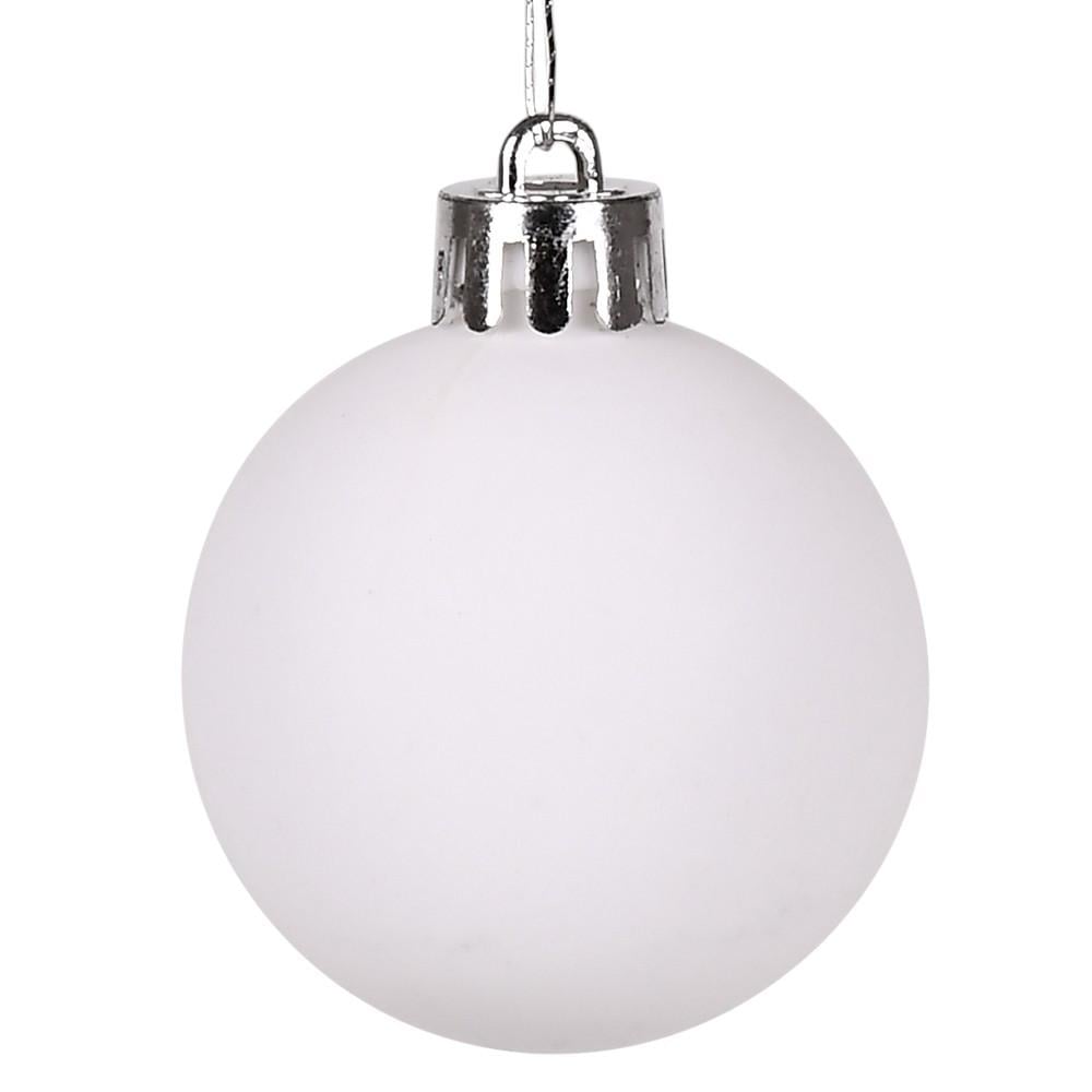 Набор шариков для елки Stenson Maт d 7 см 50 шт. Белый (9190W-7)