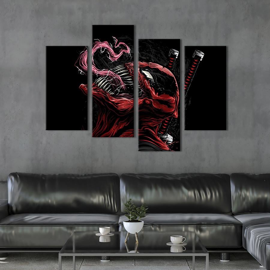 Картина модульная из 4 частей Кровожадный симбиот Дэдпул XL 149x106 см (701-42)