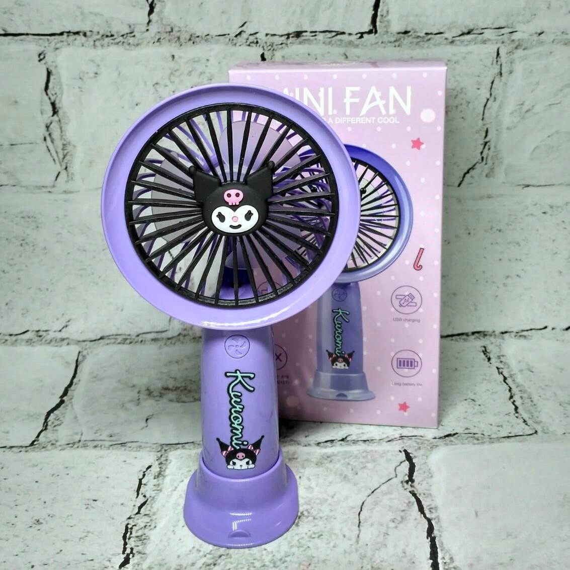 Детский портативный мини-вентилятор Куроми 18 см Сиреневый (SD-02-3)