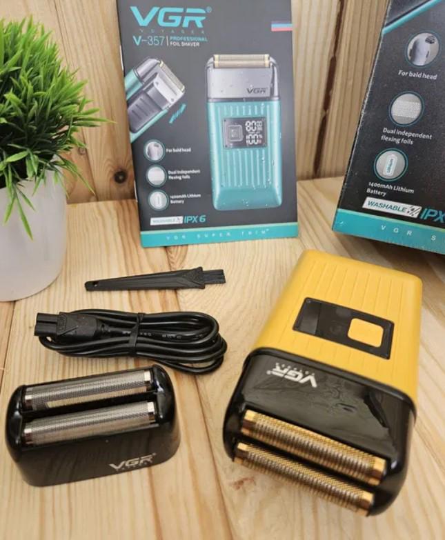 Шейвер беспроводной VGR V‑357 с триммером для бороды и усов Желтый (2390000030) - фото 4 Шейвер беспроводной VGR V‑357 с триммером для бороды и усов Желтый (2390000030) - фото 4