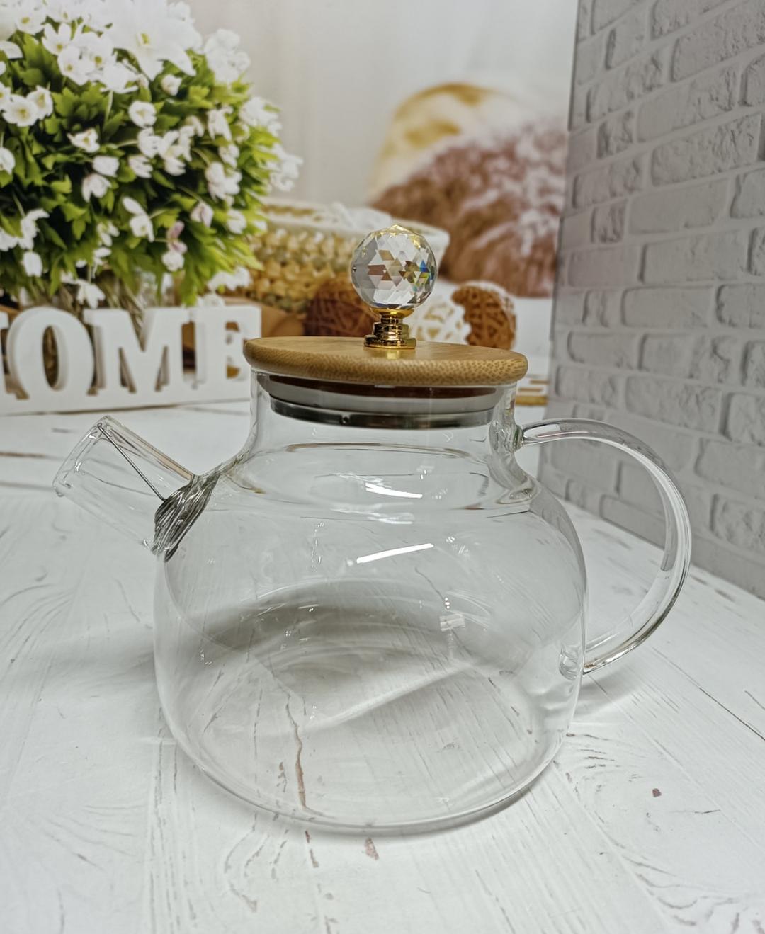 Чайник заварочный TOPAZ Crystal стеклянный для плиты 1 л (17616099)