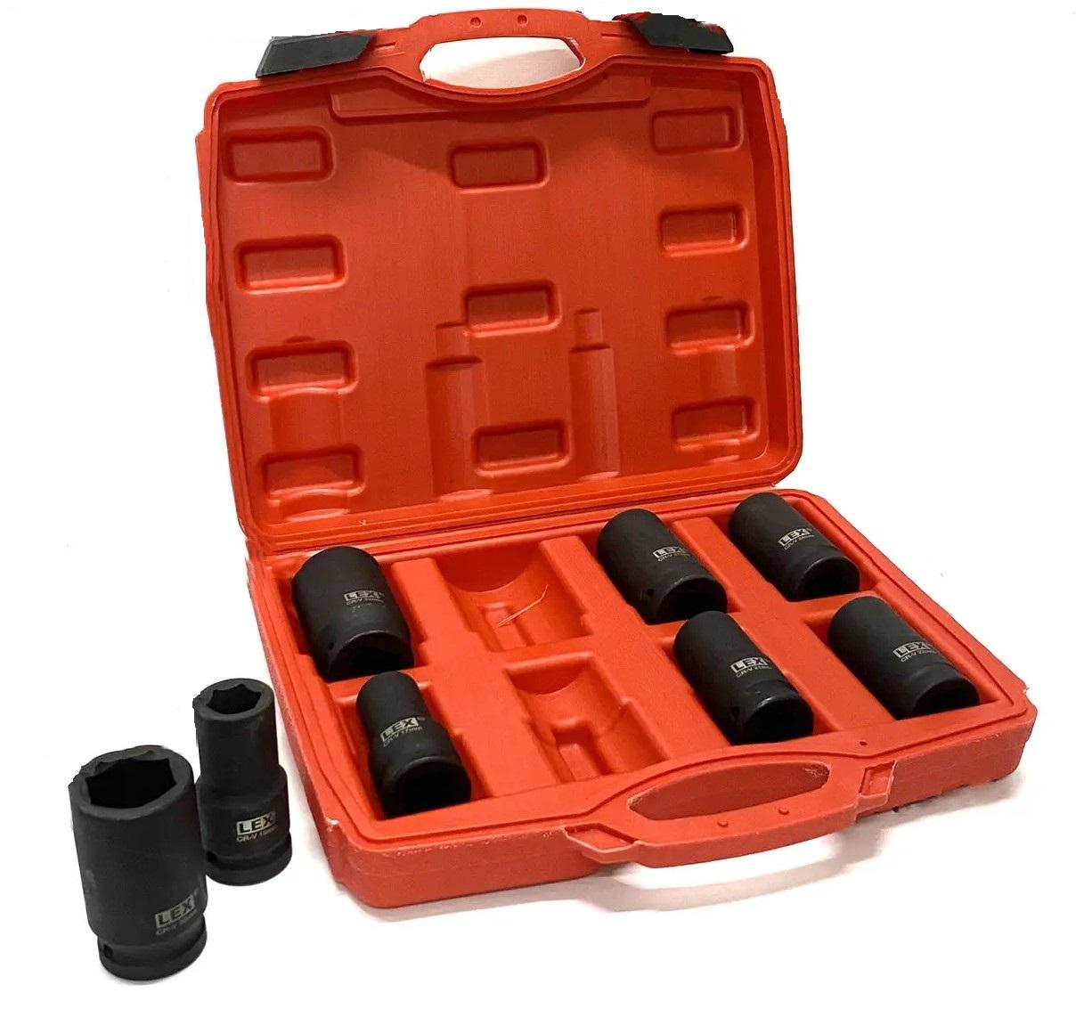 Набір ударних головок з тріскачкою LEX LXIS8E 17-32 мм 3/4" 8 шт.