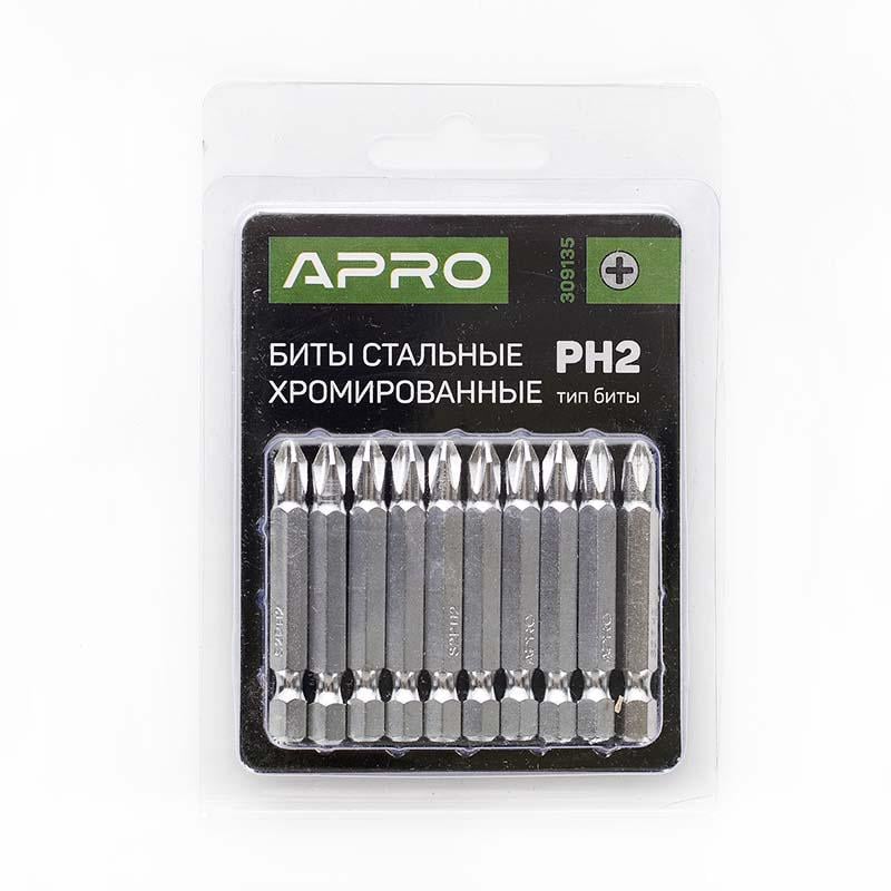Бита Apro РН2х50 мм хром 10 шт./уп. (309135)