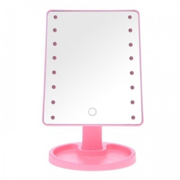 Зеркало для макияжа с LED подсветкой Magic MakeUp Mirror 16 Розовый