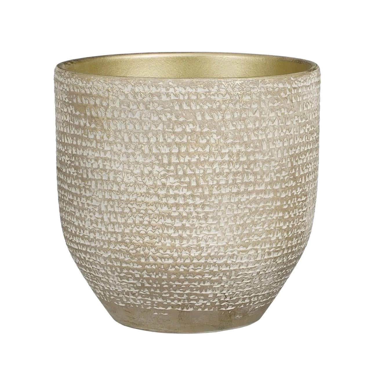 Кашпо Edelman Carrie pot round 24х22 см Шампань/Металлик (A-025710)