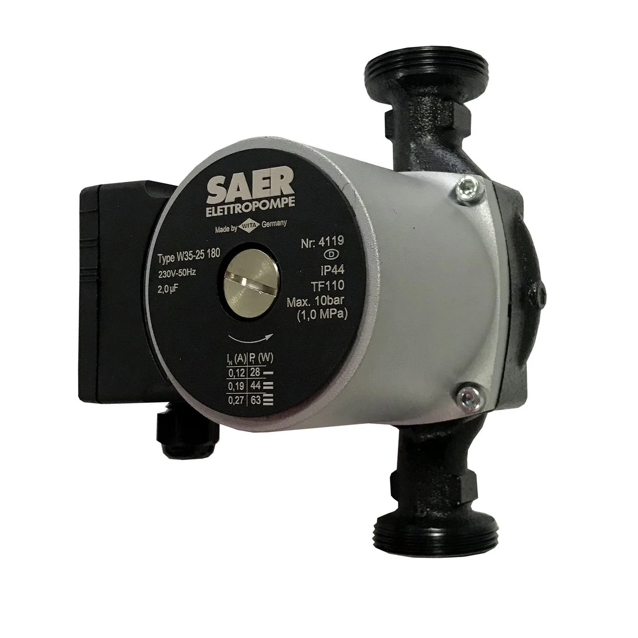 Насос циркуляционный SAER W35-25 180 мм (00001156)