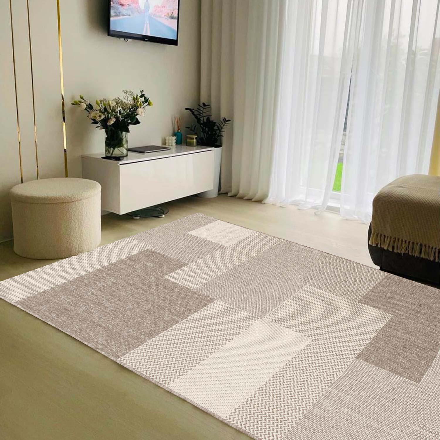 Ковер безворсовый на резиновой основе DAKARIA Flex Run 19682/111 2x2 м Бежевый (00-00022142) - фото 3