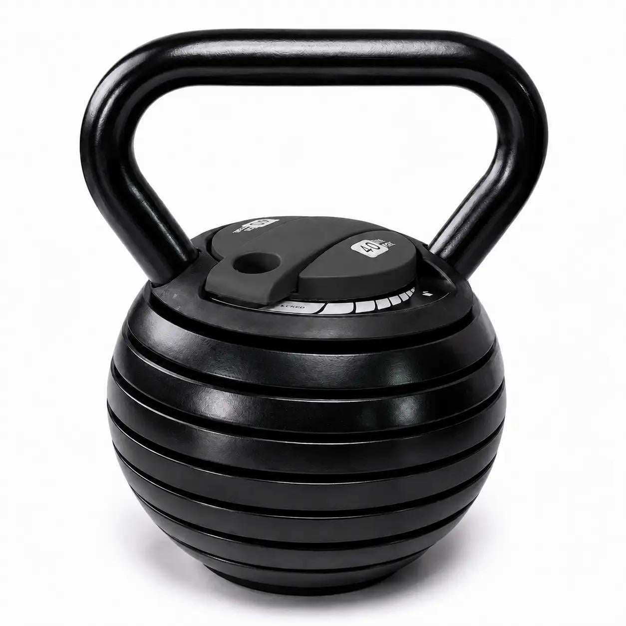 Гиря регулируемая MuvNext 40 lb Black-Black от 3,5 до 18 кг 6 дисков 7в1 (KB-40LB-ADJ-BAB)