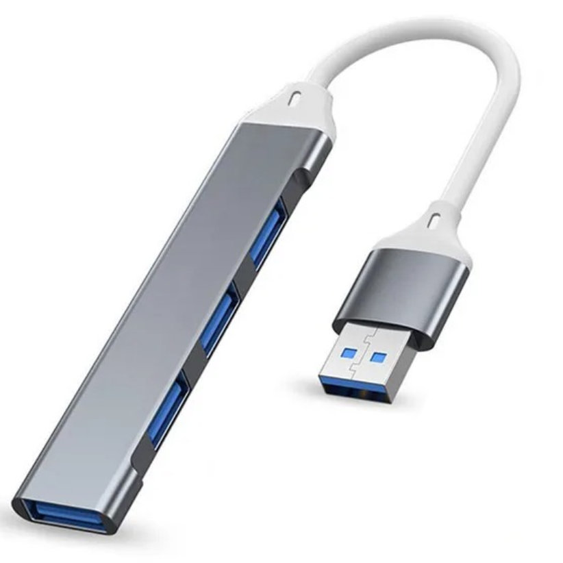 USB-хаб Everon USB 3.0 Type-A на 4 порта 1xUSB 3.0 и 3xUSB 2.0 алюминиевый корпус Графитовый (4USB-A-graphite)