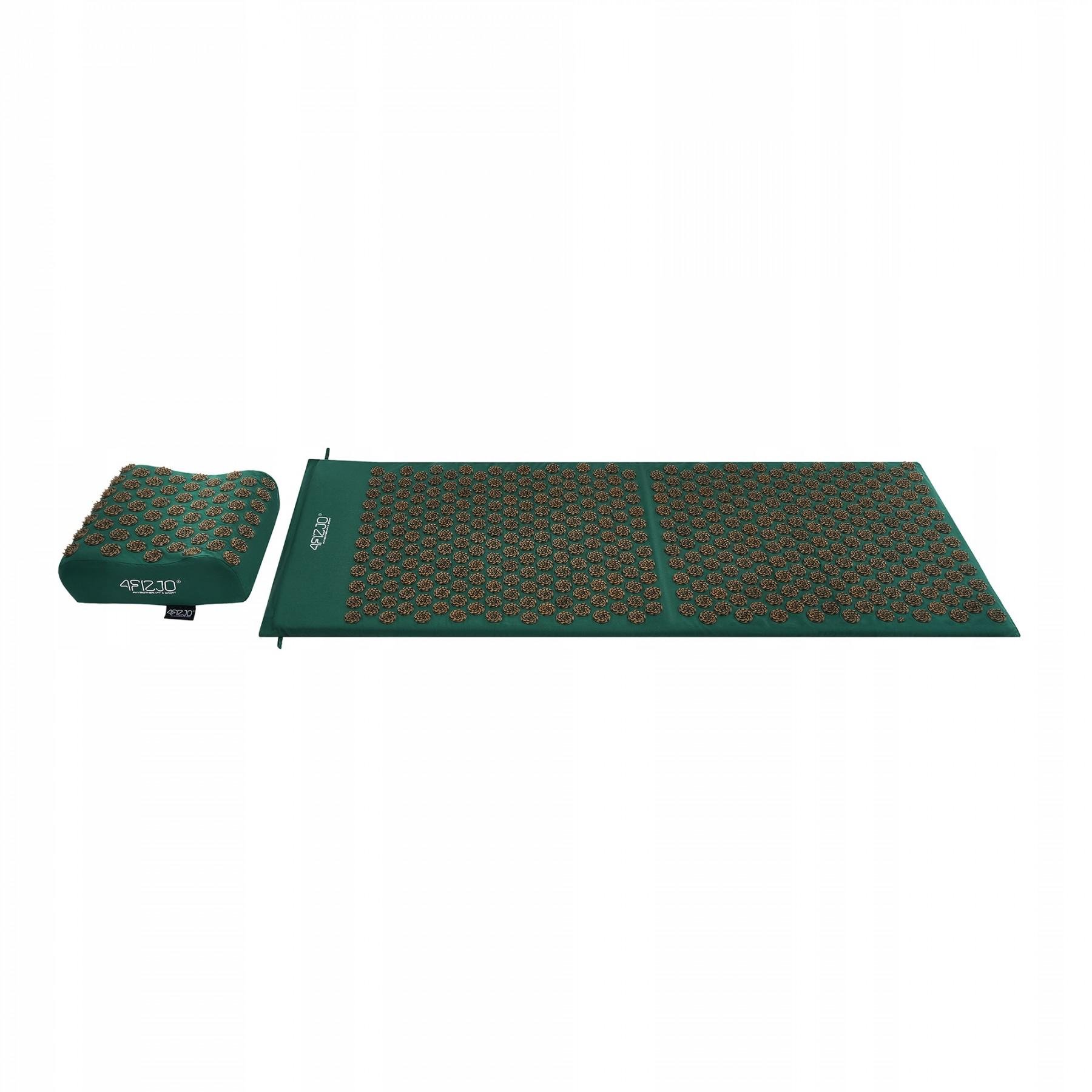 Коврик акупунктурный 4fizjo 4FJ0385 Eco Mat XL с подушкой 110x42 см Navi Green/Gold (36430)