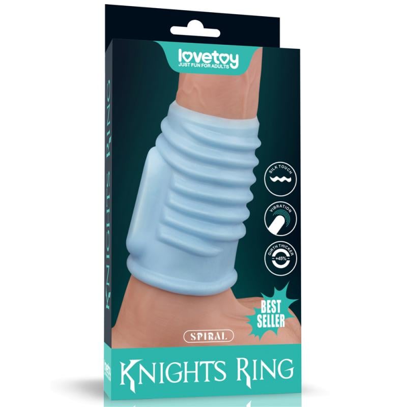 Насадка на пенис Vibrating Spiral Knights Ring Blue (1000061032)