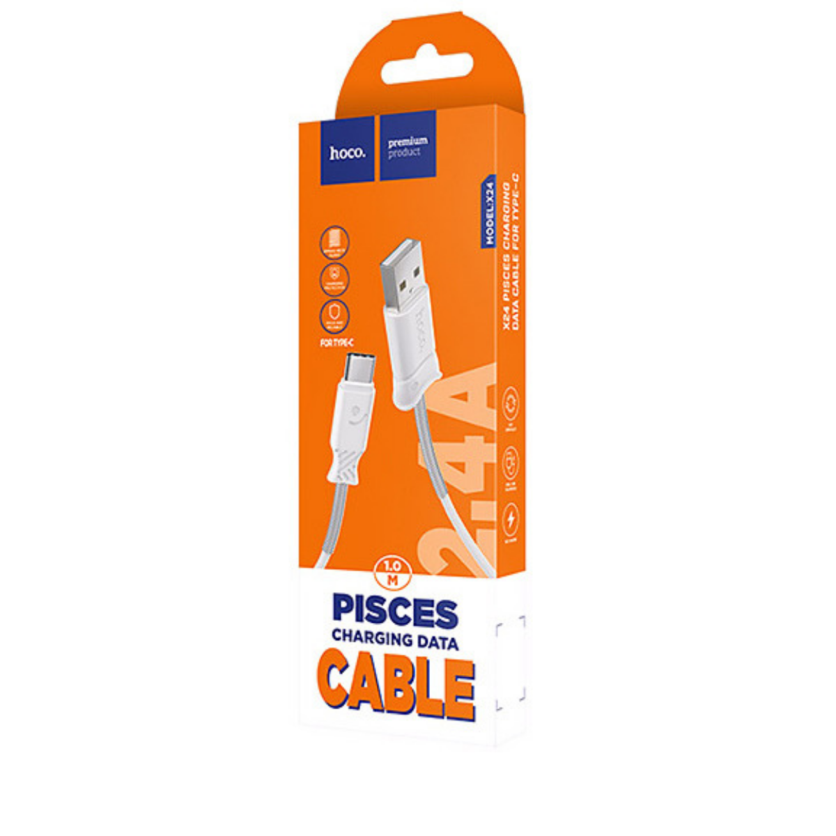 Кабель Hoco X24 Pisces charging data cable for Type-C White - фото 2 Кабель Hoco X24 Pisces charging data cable for Type-C White - фото 2