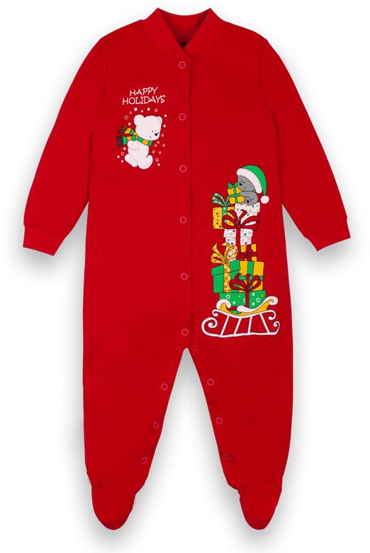 Комбинезон детский хлопковый новогодний для малыша Gabbi КВ-20-30 80 см Красный (12568) Комбинезон детский хлопковый новогодний для малыша Gabbi КВ-20-30 80 см Красный (12568)