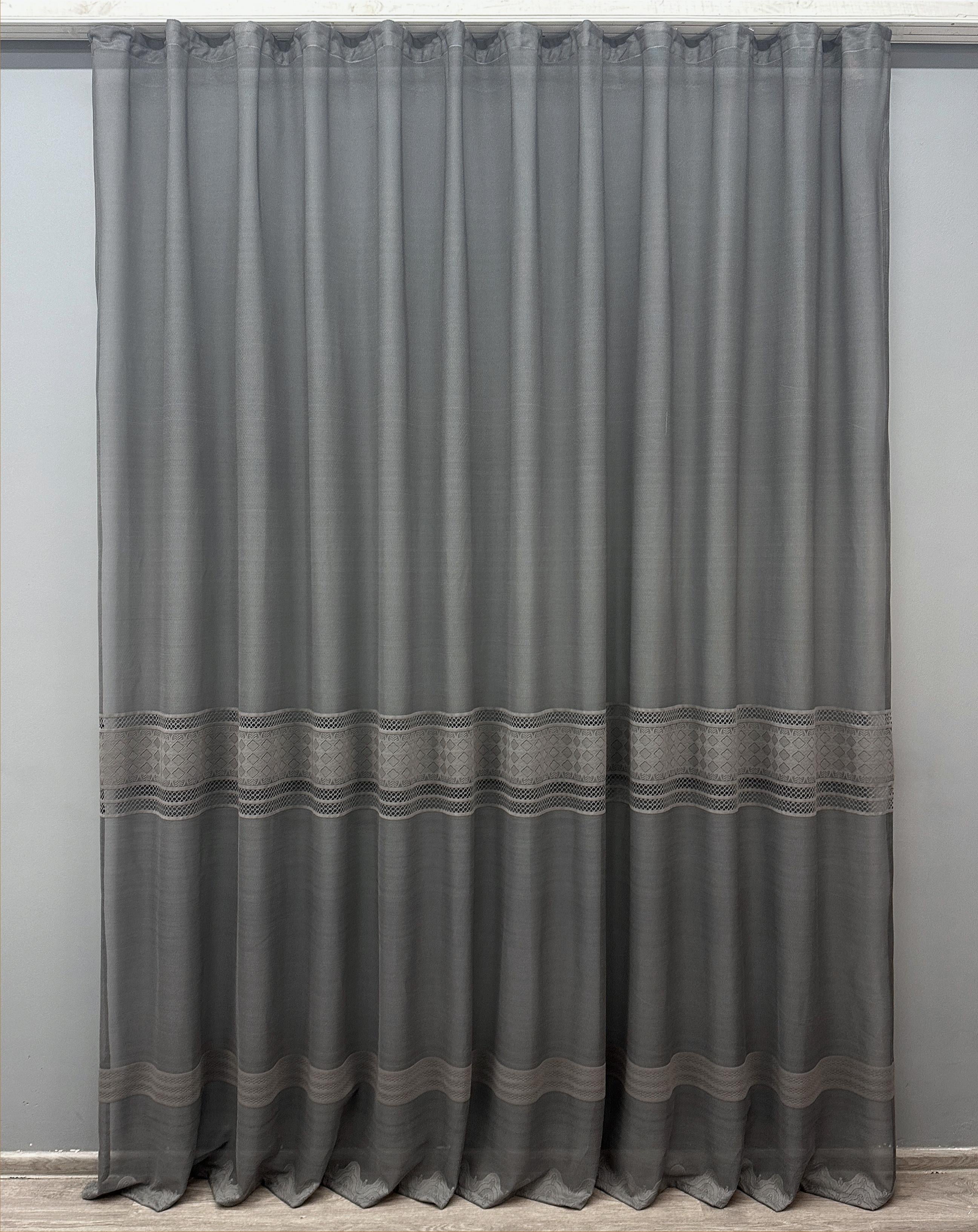 Тюль VR-Textil 1641т Greta Жаккард 300х270 см Графитовый (42-0603) Тюль VR-Textil 1641т Greta Жаккард 300х270 см Графитовый (42-0603)