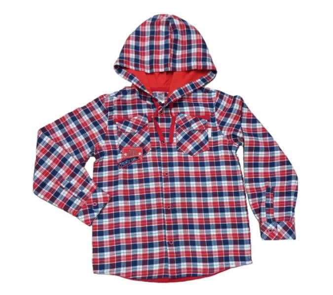 Рубашка фланелевая с капюшоном для мальчика Bembi РБ 40 134 см Красный