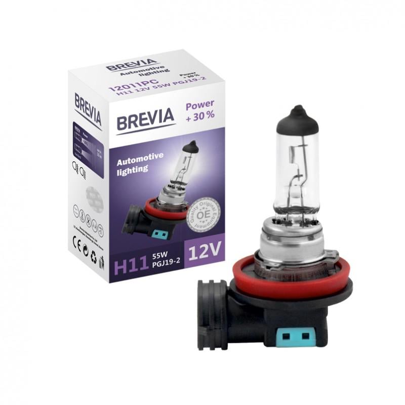 Лампа галогенная Brevia H11 Power +30% (12011PC)