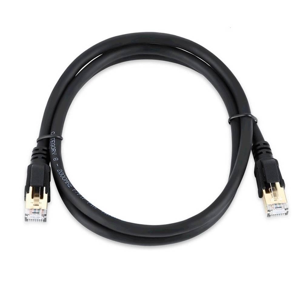 Патч-корд литий VEGGIEG CCA SSTP RJ45 Cat.8 1,5 м Чорний