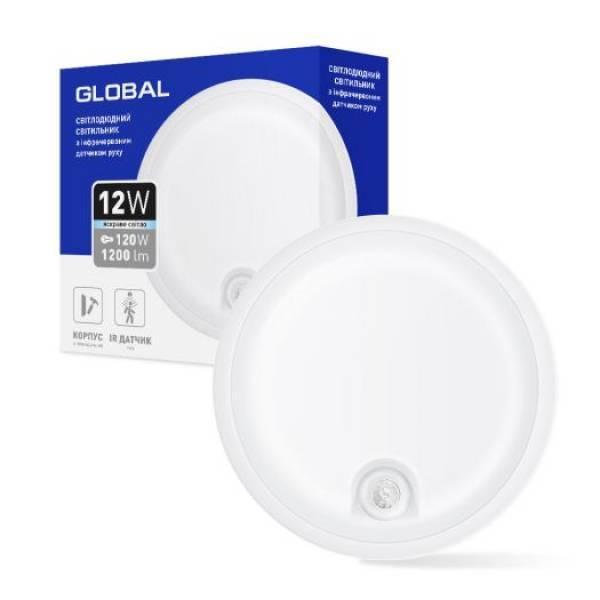 LED-світильник антивандальний Global 1-GBH-02-1250-C-PIR 12W 5000K (27568195)