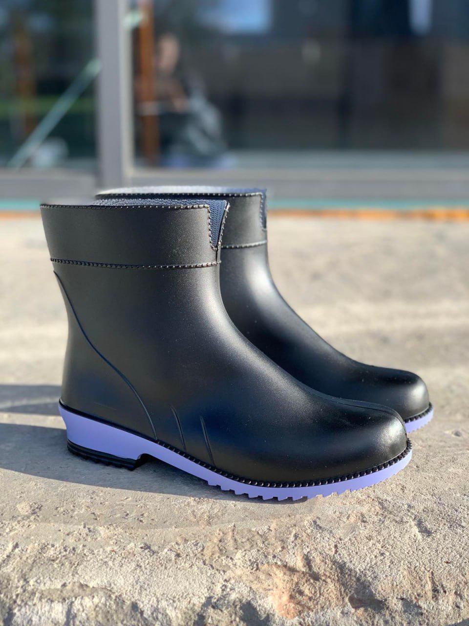 Сапоги женские резиновые р. 41 Черный/Бирюзовый (27861464) - фото 5