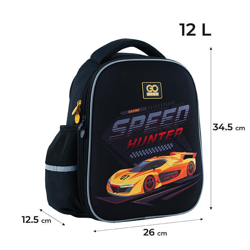 Рюкзак шкільний GoPack Education Speed Hunter 34,5х26х12,5 см 12 л Чорний (GO24-165S-3) - фото 8