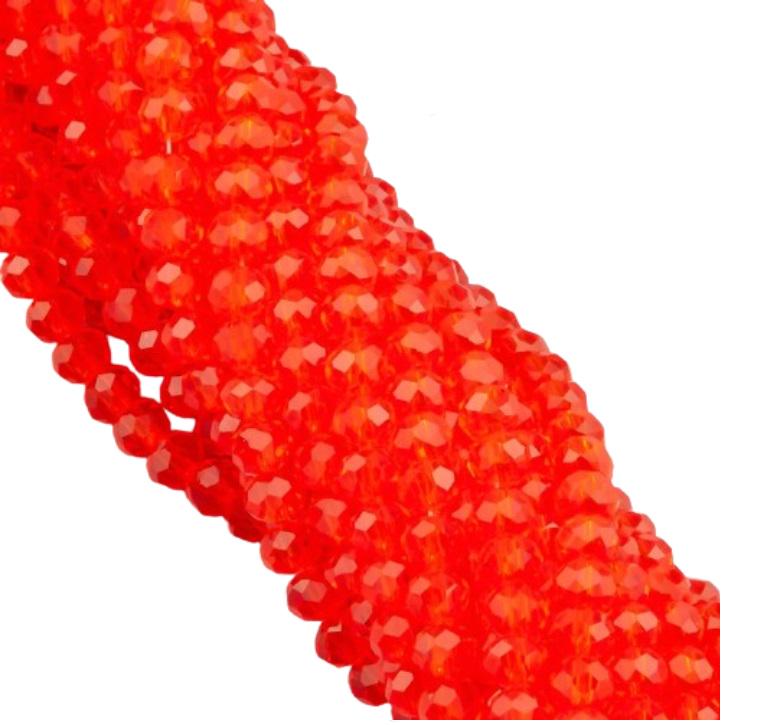 Бусины Swarovski огранка рондель 6х4,8 мм 40 см 85 шт. Морковно-красный/Прозрачный (БС6199а33)