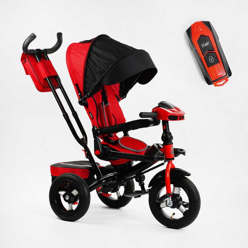 Детский велосипед трехколесный Best Trike 10"/12" ручной тормоз Красный/Черный (129656)