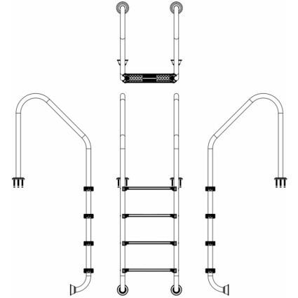 Сходи для басейна Emaux Standard SLF415-SR 4 ступені - фото 3