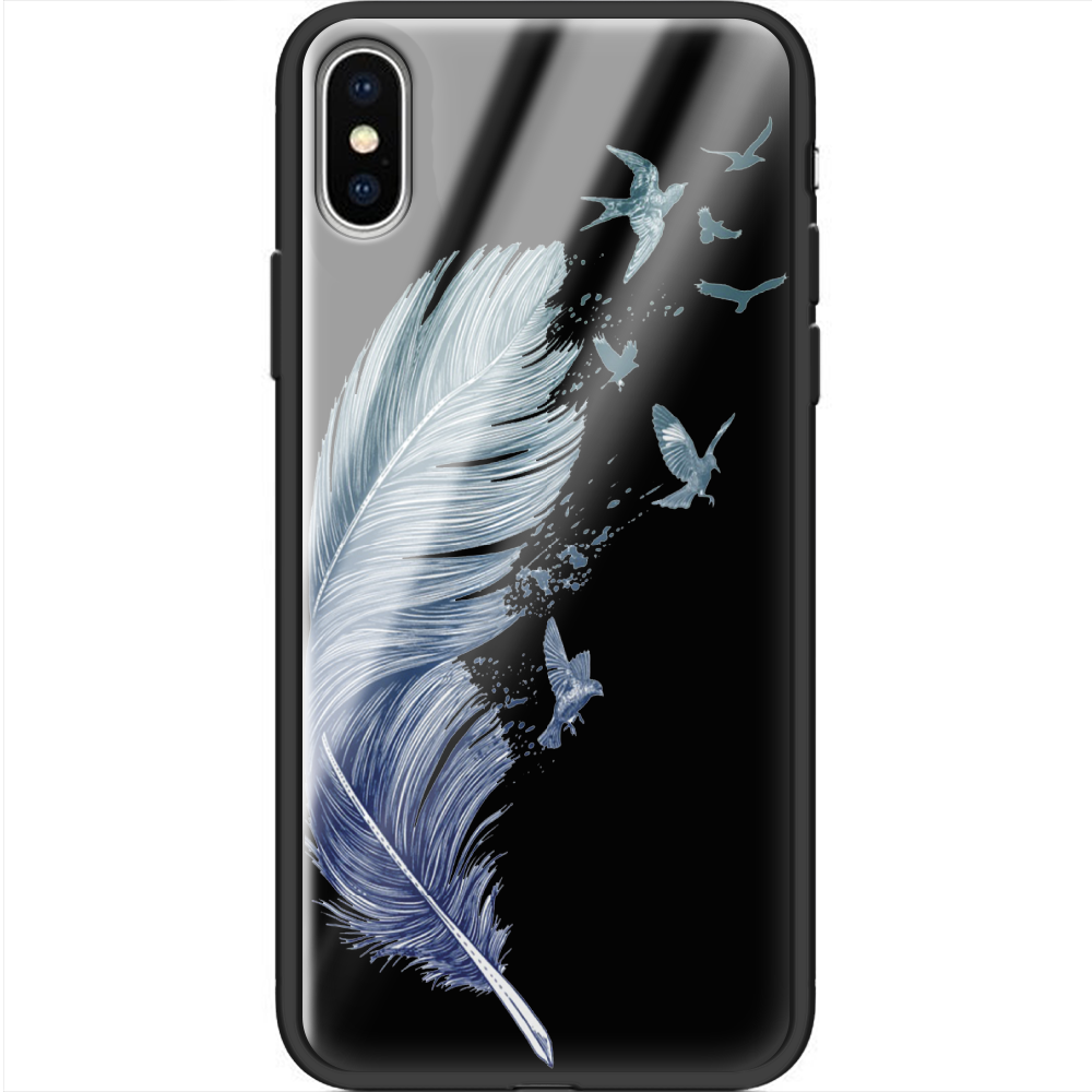 Чехол Boxface iPhone X Feather Черный силикон со стеклом (32139-cc38-37734)