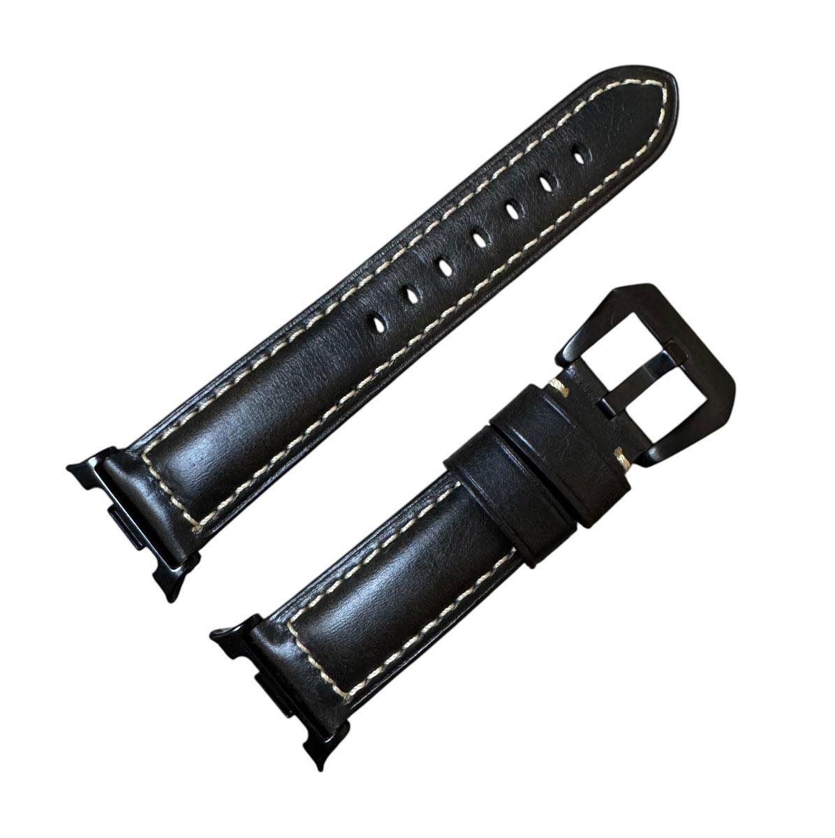 Ремешок кожаный Primolux F001 Black buckle для часов Samsung Galaxy Watch 8 46/44/40 мм Dark Brown (2767543490)